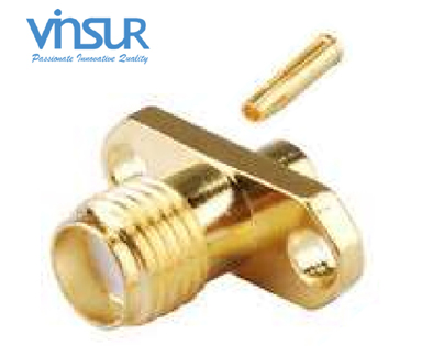 1152133C -- RF CONNECTOR - 50OHMS, SMA FEMALE, STRAIGHT, 2 HOLE FLANGE, SOLDER TYPE,RG405 CABLE
